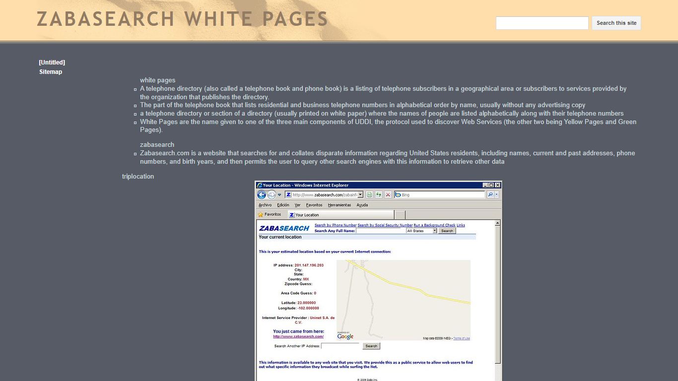 ZABASEARCH WHITE PAGES - Google